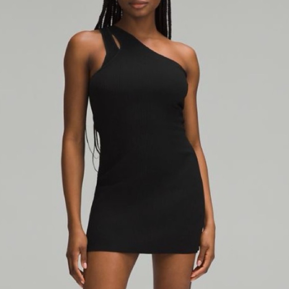 [NWT] Lululemon Asymmetrical Knit Black Dress Size Small